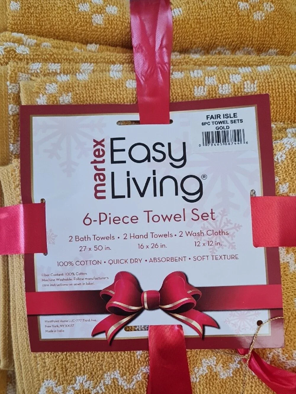 Martex Easy Living 6-Piece Towel Set